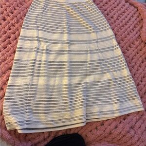 Kate Spade Cream and Black Patterned A-Line Skirt